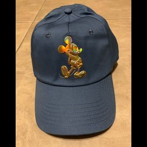 Disney Parks Excl. Mickey Mouse 50th Anniv. Holographic & Blue Adult Hat Cap NEW